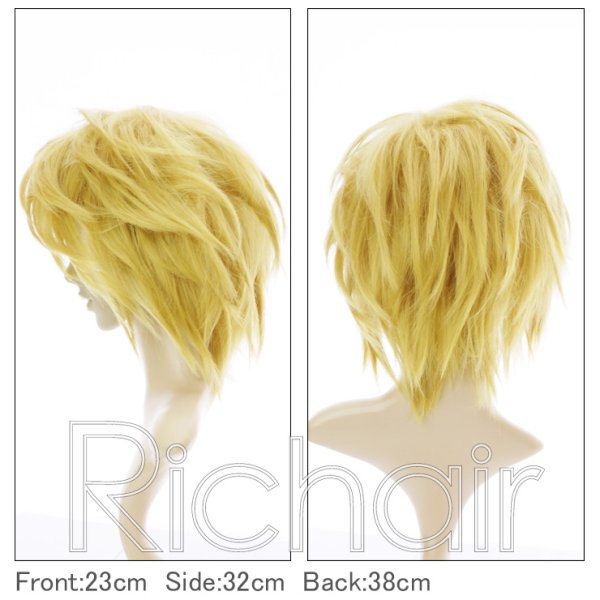 画像2: コスプレミディアムレイヤーウィッグ【ブロンド】 (2)