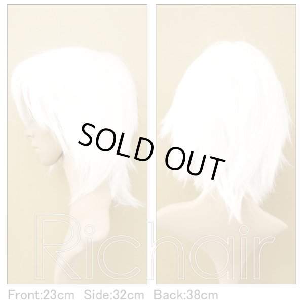 画像2: コスプレミディアムレイヤーウィッグ【ホワイト】 (2)