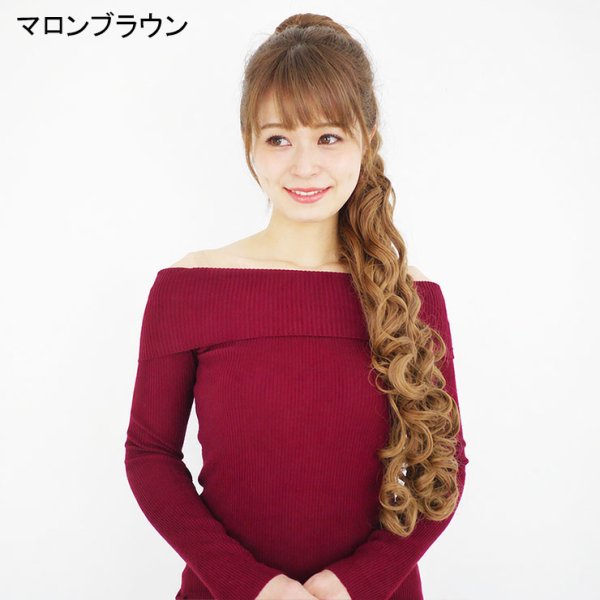 画像5: スパイラルポニーテールウィッグ｜くるくるロングカールがゴージャスなフラダンスにも使えるポイントウィッグ (5)