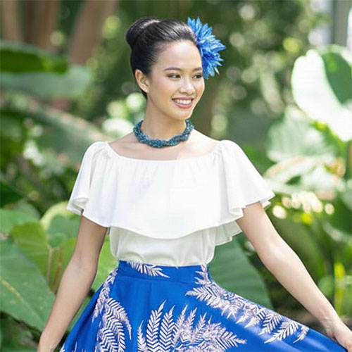 フラダンス用アップスタイルウィッグ