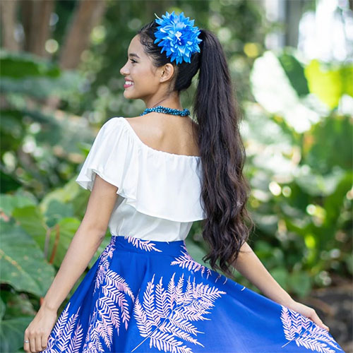 フラダンス用ポニーテールウィッグ